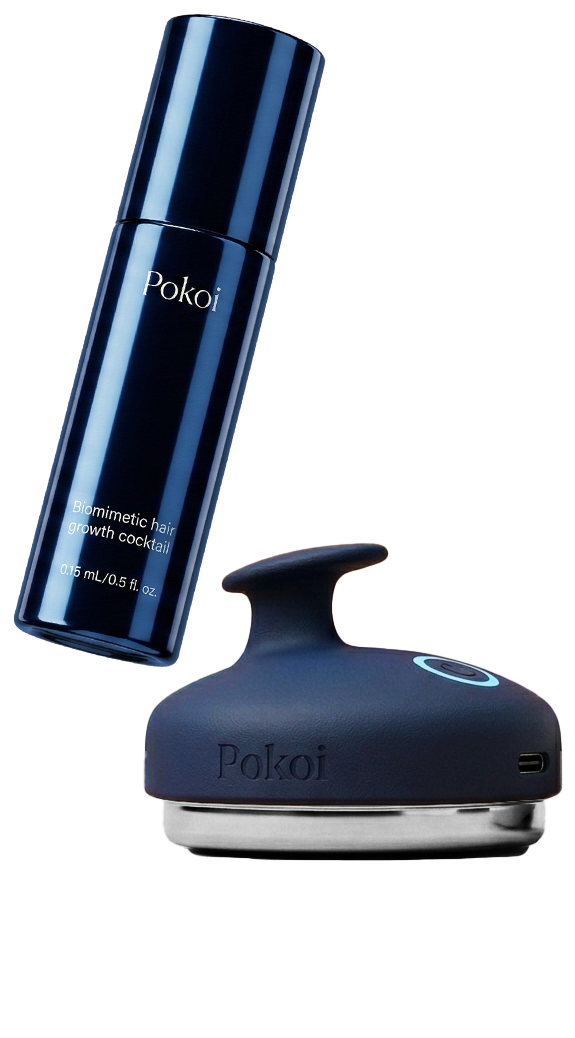 Pokoi serum bottle and scalp device